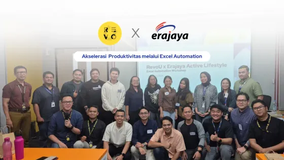 Erajaya team at a RevoU Excel automation workshop